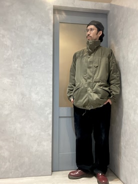 「Ruben（ルーベン）のアイテム（帽子）」を使った、umezaru715さん（メンズ・177cm）の冬コーディネート