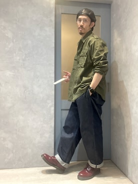 「Ruben（ルーベン）のアイテム（帽子）」を使った、umezaru715さん（メンズ・177cm）の春コーディネート