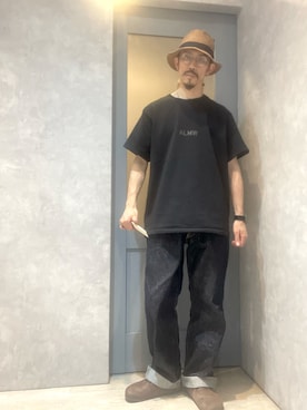 「Ruben（ルーベン）のアイテム（帽子）」を使った、umezaru715さん（メンズ・177cm）の夏コーディネート