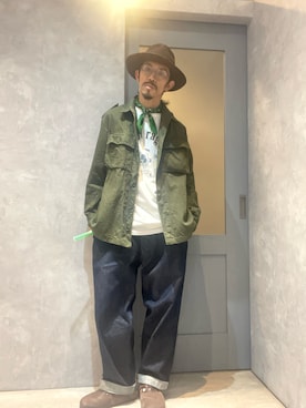 「アイテム（ジャケット/アウター、ゴールド系）」を使った、umezaru715さん（メンズ・177cm）の春コーディネート
