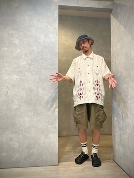 「HOUSTON（ヒューストン）のアイテム」を使った、umezaru715さん（メンズ・177cm）の秋コーディネート