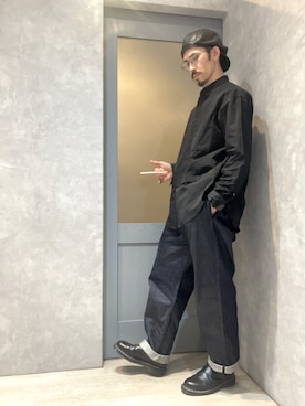 「Ruben（ルーベン）のアイテム（帽子）」を使った、umezaru715さん（メンズ・177cm）の春コーディネート
