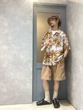 「Ruben（ルーベン）のアイテム（帽子）」を使った、umezaru715さん（メンズ・177cm）の夏コーディネート