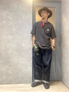 「Ruben（ルーベン）のアイテム（帽子）」を使った、umezaru715さん（メンズ・177cm）の夏コーディネート