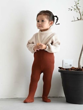 「アイテム（タイツ/ストッキング）」を使った、PUPPAPUPOさん（キッズ・86cm）の秋コーディネート