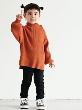 「アイテム（ニット/セーター）」を使った、PUPPAPUPOさん（キッズ・97cm）の夏コーディネート