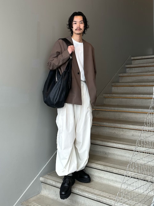 テープデザインバギーカーゴパンツ
