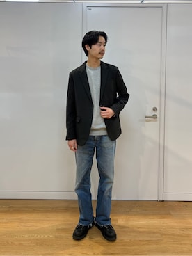 「tk.TAKEO KIKUCHI（ティーケータケオキクチ）のアイテム（セットアップ）」を使った、kitauraさん（メンズ・172cm）の春コーディネート