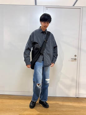「THE SHOP TK （ザ ショップ ティーケー ）の◆ロゴデザイン半袖Tシャツ（Tシャツ/カットソー、ホワイト系）」を使った、kitauraさん（メンズ・172cm）の春コーディネート