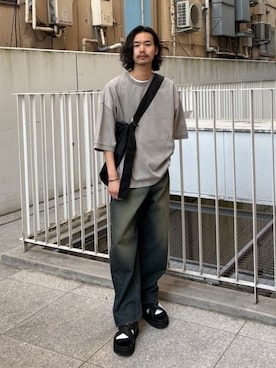 「tk.TAKEO KIKUCHI（ティーケータケオキクチ）のアイテム（トップス）」を使った、kitauraさん（メンズ・172cm）の夏コーディネート