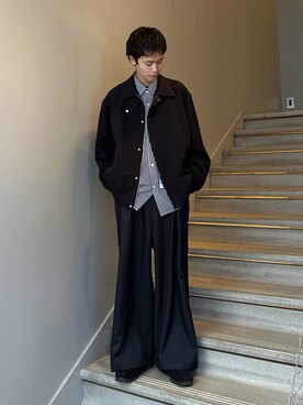 「クラークス」｜「アイテム（ブルゾン）」を使った、kitauraさん（メンズ・172cm）の冬コーディネート