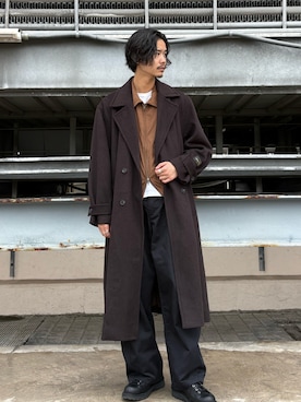 「アイテム（チェスターコート）」を使った、kitauraさん（メンズ・172cm）の秋コーディネート