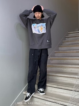 「tk.TAKEO KIKUCHI（ティーケータケオキクチ）のアイテム（スウェット）」を使った、kitauraさん（メンズ・172cm）の秋コーディネート