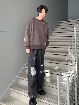 「tk.TAKEO KIKUCHI（ティーケータケオキクチ）のアイテム（スウェット）」を使った、kitauraさん（メンズ・172cm）の秋コーディネート