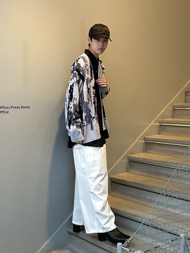 「tk.TAKEO KIKUCHI（ティーケータケオキクチ）のアイテム（帽子）」を使った、kitauraさん（メンズ・172cm）の冬コーディネート