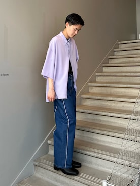 「とろみシャツ」｜kitauraさん（メンズ・172cm）の春コーディネート