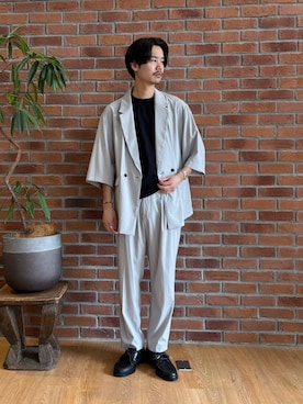 「tk.TAKEO KIKUCHI（ティーケータケオキクチ）のアイテム（ジャケット/アウター）」を使った、kitauraさん（メンズ・172cm）の夏コーディネート
