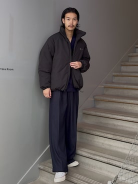 「tk.TAKEO KIKUCHI（ティーケータケオキクチ）のアイテム（ブルゾン）」を使った、kitauraさん（メンズ・172cm）の秋コーディネート