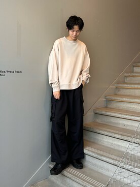 「tk.TAKEO KIKUCHI（ティーケータケオキクチ）のアイテム（スウェット）」を使った、kitauraさん（メンズ・172cm）の秋コーディネート
