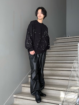 「tk.TAKEO KIKUCHI（ティーケータケオキクチ）のアイテム（スウェット）」を使った、kitauraさん（メンズ・172cm）の冬コーディネート