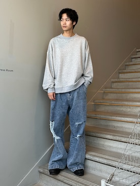 「tk.TAKEO KIKUCHI（ティーケータケオキクチ）のアイテム（スウェット）」を使った、kitauraさん（メンズ・172cm）の秋コーディネート