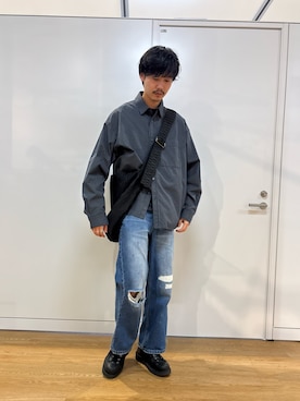 「tk.TAKEO KIKUCHI（ティーケータケオキクチ）のアイテム（バッグ）」を使った、kitauraさん（メンズ・172cm）の春コーディネート