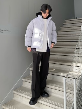「tk.TAKEO KIKUCHI」｜「アイテム（ダウンジャケット/コート）」を使った、kitauraさん（メンズ・172cm）の秋コーディネート