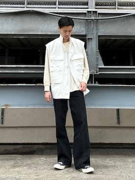 「ワッフルクルーネックＴ」｜kitauraさん（メンズ・172cm）の春コーディネート