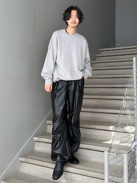 「tk.TAKEO KIKUCHI（ティーケータケオキクチ）のアイテム（スウェット）」を使った、kitauraさん（メンズ・172cm）の冬コーディネート