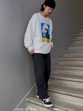 「tk.TAKEO KIKUCHI（ティーケータケオキクチ）のアイテム（スウェット）」を使った、kitauraさん（メンズ・172cm）の秋コーディネート