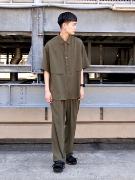 Web限定 ナメラカシャツセットアップ サコッシュ シャツ パンツ バッグの夏コーデ3点セット を使ったショップスタッフのメンズ人気ファッション コーディネート Wear