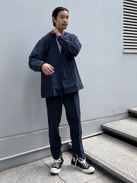 「tk.TAKEO KIKUCHI（ティーケータケオキクチ）のアイテム（ジャケット/アウター）」を使った、kitauraさん（メンズ・172cm）の夏コーディネート