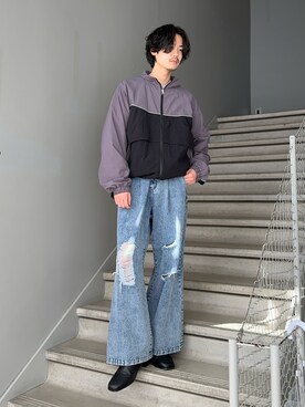 「tk.TAKEO KIKUCHI」｜「アイテム（ブルゾン）」を使った、kitauraさん（メンズ・172cm）の冬コーディネート