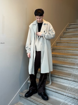 「tk.TAKEO KIKUCHI（ティーケータケオキクチ）のアイテム（トレンチコート）」を使った、kitauraさん（メンズ・172cm）の秋コーディネート
