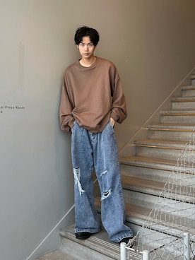 「tk.TAKEO KIKUCHI（ティーケータケオキクチ）のアイテム（スウェット）」を使った、kitauraさん（メンズ・172cm）の秋コーディネート