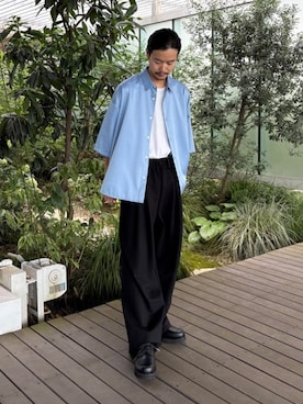 「tk.TAKEO KIKUCHI（ティーケータケオキクチ）のアイテム（シューズ）」を使った、kitauraさん（メンズ・172cm）の夏コーディネート