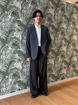「tk.TAKEO KIKUCHI（ティーケータケオキクチ）のアイテム（パンツ）」を使った、kitauraさん（メンズ・172cm）の夏コーディネート