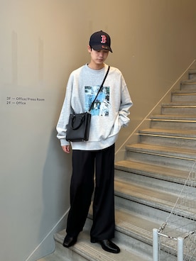 「tk.TAKEO KIKUCHI（ティーケータケオキクチ）のアイテム（スウェット）」を使った、kitauraさん（メンズ・172cm）の冬コーディネート