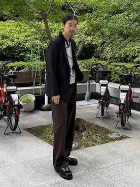 「tk.TAKEO KIKUCHI（ティーケータケオキクチ）のアイテム（ジャケット/アウター）」を使った、kitauraさん（メンズ・172cm）の夏コーディネート