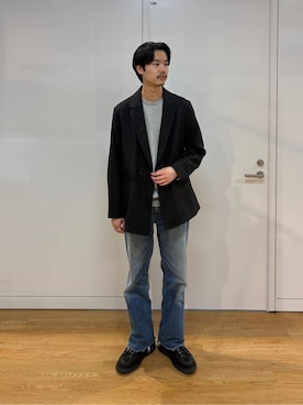 「tk.TAKEO KIKUCHI（ティーケータケオキクチ）のアイテム（セットアップ）」を使った、kitauraさん（メンズ・172cm）の春コーディネート