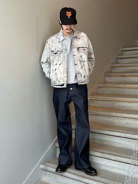 「tk.TAKEO KIKUCHI（ティーケータケオキクチ）のアイテム（スウェット）」を使った、kitauraさん（メンズ・172cm）の春コーディネート