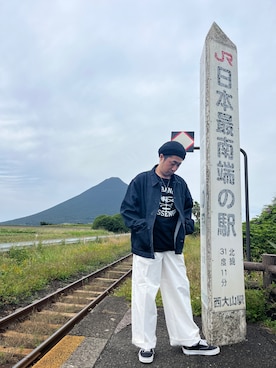 「アイテム（カバーオール）」を使った、てってれさん（メンズ・162cm）の秋コーディネート