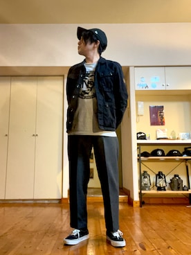 「アイテム（ミリタリージャケット）」を使った、てってれさん（メンズ・162cm）の秋コーディネート