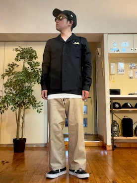 「schott(ショット)のアイテム(キャップ)」を使った、てってれさん(メンズ・162cm)の春コーディネート