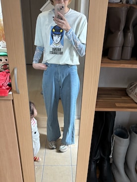 「アイテム（デニムパンツ）」を使った、yui1989さん（レディース・170cm）の秋コーディネート