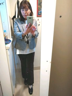 「ブラウンパンツ」｜「アイテム（腕時計）」を使った、miyuringo0707さん（レディース・157cm）の秋コーディネート