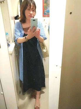 「キャミワンピ」｜「アイテム（シャツワンピース）」を使った、miyuringo0707さん（レディース・157cm）の夏コーディネート