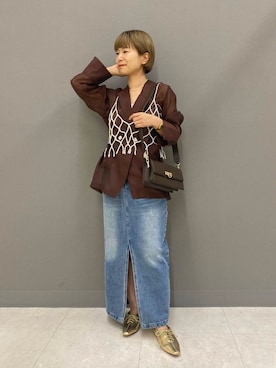 「アイテム（その他小物）」を使った、しだみさん（レディース・154cm）の秋コーディネート
