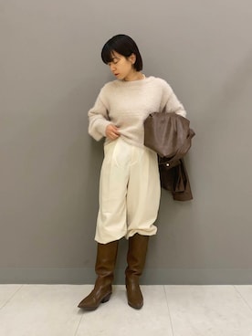 「アイテム（カバーオール）」を使った、しだみさん（レディース・154cm）の冬コーディネート