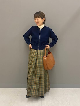 「RODE SKO（ロデスコ）のワンハンドル3WAYバッグ（ハンドバッグ）」を使った、しだみさん（レディース・154cm）の秋コーディネート